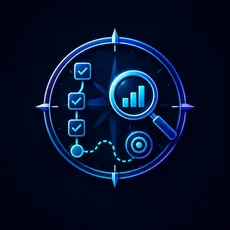 Icono de diagnóstico y estrategia